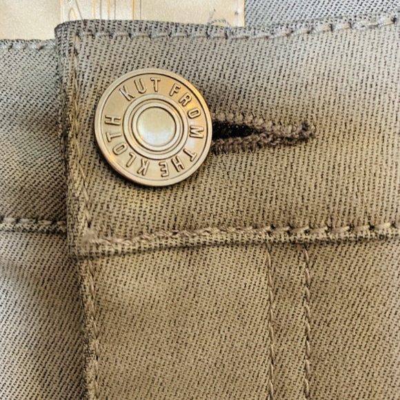 Kut from the Kloth Kelsey Fab Ab Ankle Flare Jean Womens 6 Gray Wax Coated Shiny - Picture 3 of 14